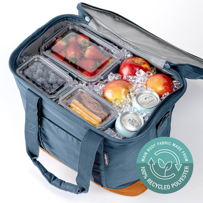 CleverMade - Pacifica Collapsible Cooler: Charcoal/Cognac / 30 Can