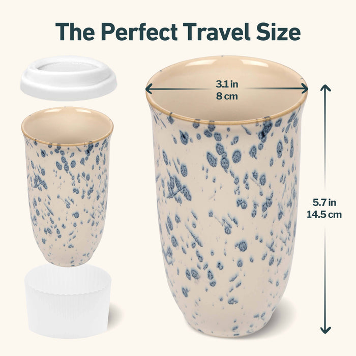 Nova Ceramics Travel Mugs - Orchid Ceramic Travel Mug – 16oz with Lid & Sleeve