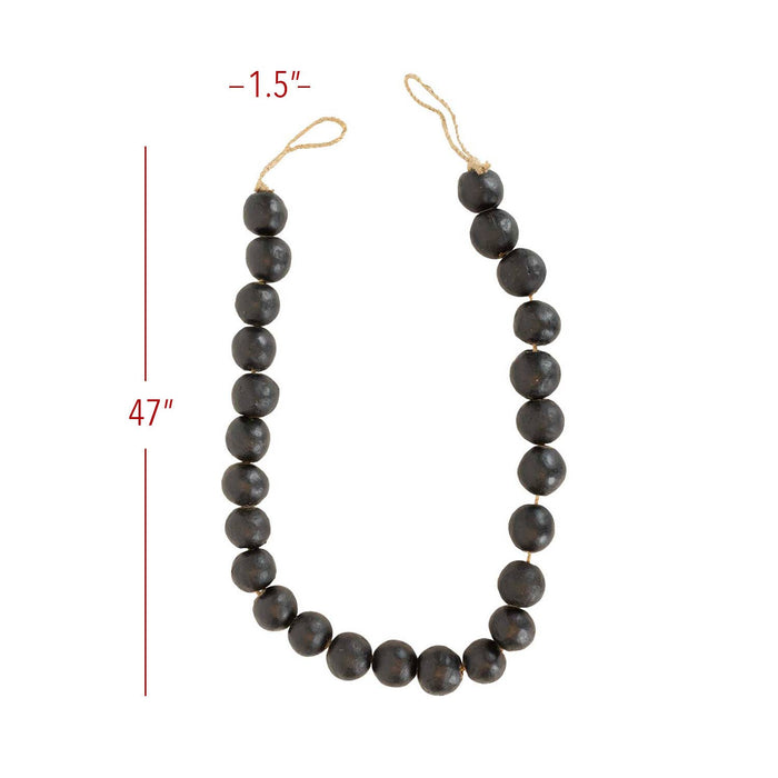 Foreside Home & Garden - Lachlan Bead Garland Black Terracotta & Jute Fall Decor
