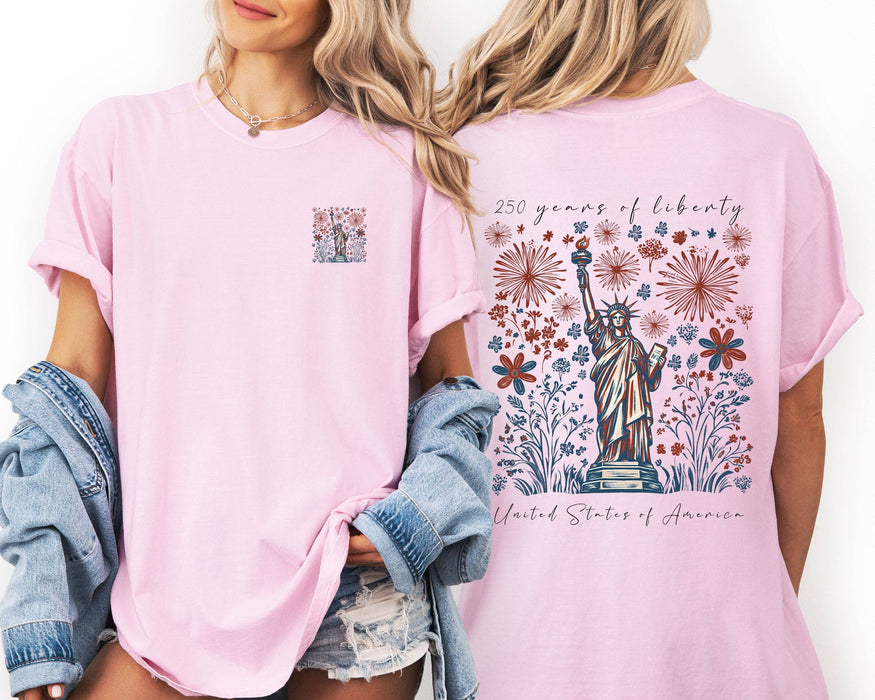 Refinery Number One LLC - 250 Years Of Liberty, America Comfort Colors T-Shirt: Crimson Red / XL