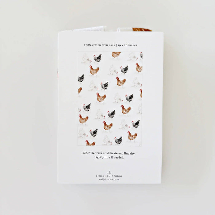 emily lex studio - Chickens cotton flour sack tea towel