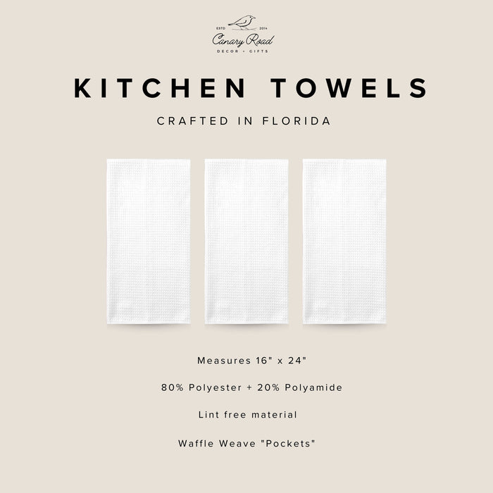 Canary Road - Christmas Winter Kitchen Tea Towel Waffle Holiday Baking: Transparent Cellophane Sleeve