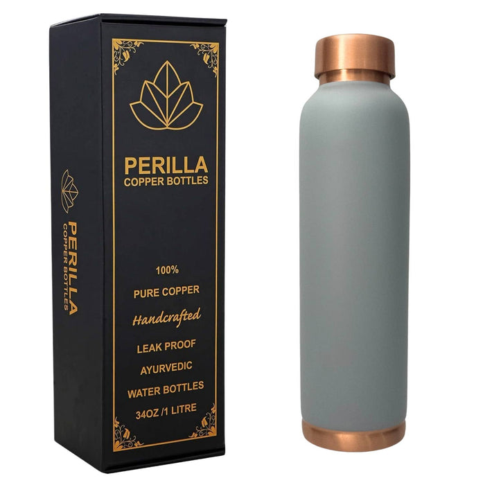 Perilla Home - Grey Copper Water Bottle 34 Oz