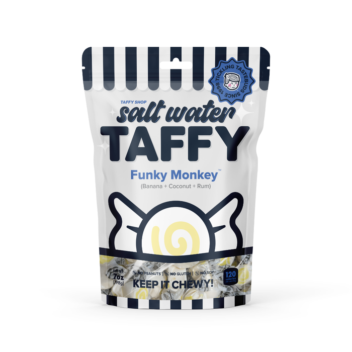 Taffy Shop - Funky Monkey Taffy™ (Banana+Coconut+Rum): Personal (7oz)