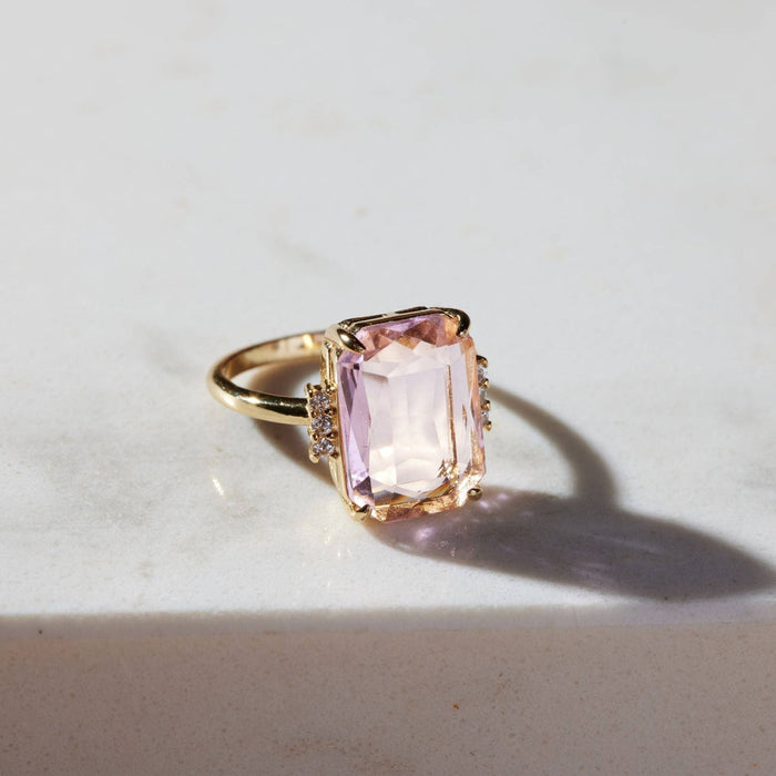 Nickel and Suede - Pink Marie Cocktail Ring: Pink / 8