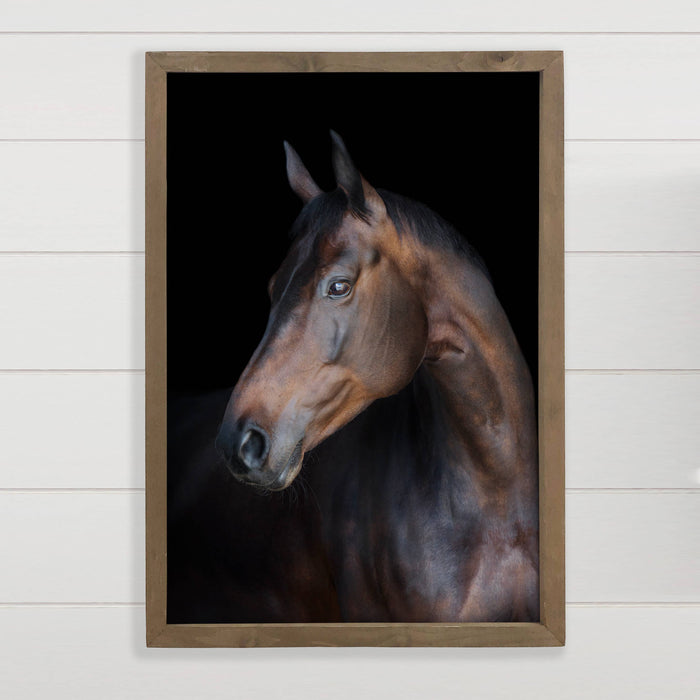 Hangout Home - Horse Portrait - Framed Animal Photograph -Ranch House Decor: 20x30" Large Canvas Art with Thick Wood Frame