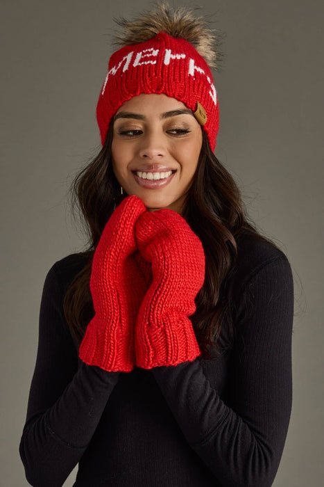 Panache Apparel Co. - Red Merry Pom Hat