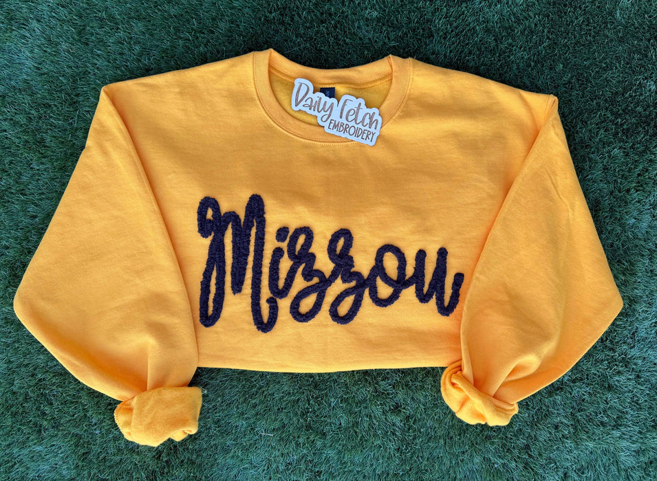 Daily Fetch KC - Mizzou Yarn Embroidered Sweatshirt: M