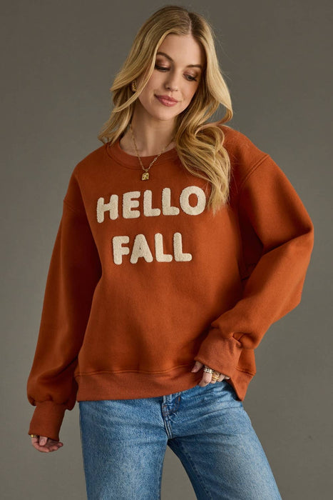 Panache Apparel Co. - Rust Hello Fall Sweatshirt