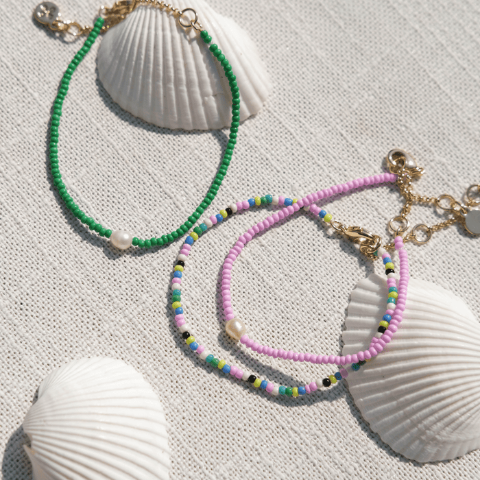 Nickel and Suede - Colorful Seed Bead Bracelet