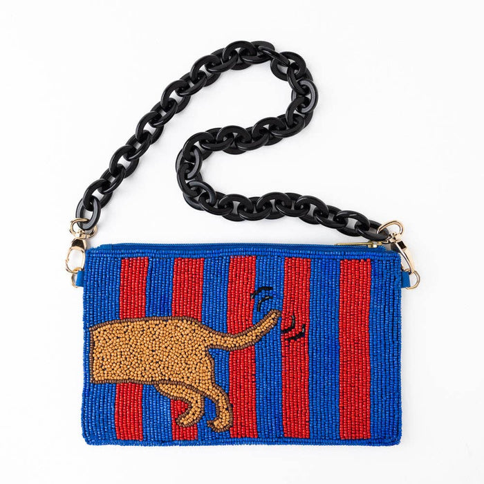 INK + ALLOY - Elenor Striped Beaded Dachshund Bag Red + Blue Wholesale