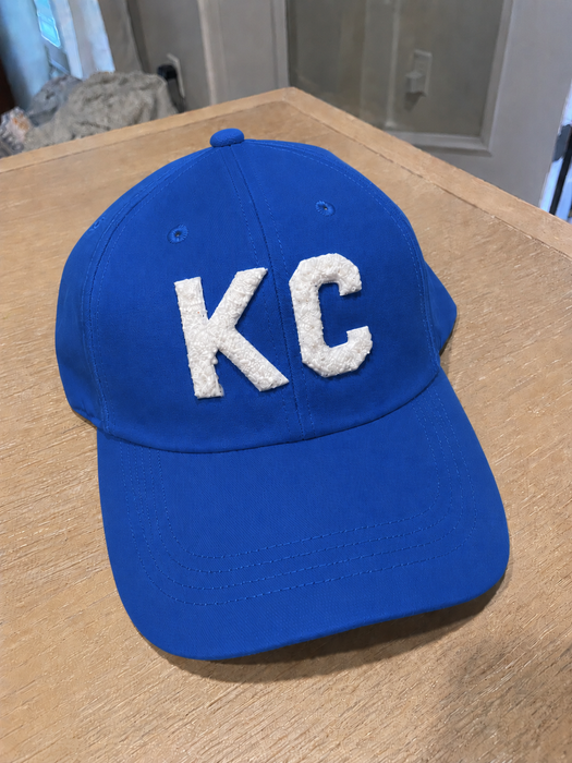 Thread Friday - Kansas City KC Dad Hat – White Chenille: Turquoise
