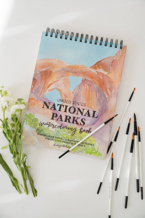 Bailey Rae Studio - National Parks Watercoloring Book-Outlines w/Video Tutorials