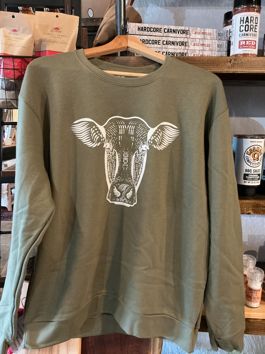 GGCC Olive Green Cow Crew