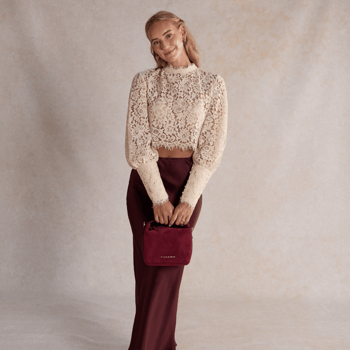 Nickel and Suede - Vintage Gold Jeweled Quinn