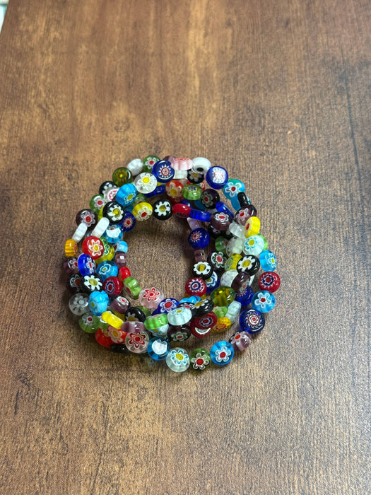 Paco Designs - Millefiori Glass Beaded Bracelets: Adult- 7.5inches