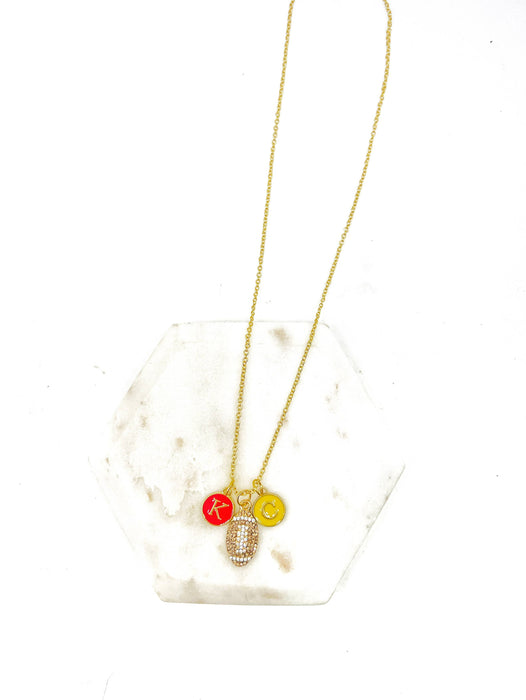 Baubles by B - Rhinestone KC Football Charm Chiefs Kansas City Necklace  : 24 inches