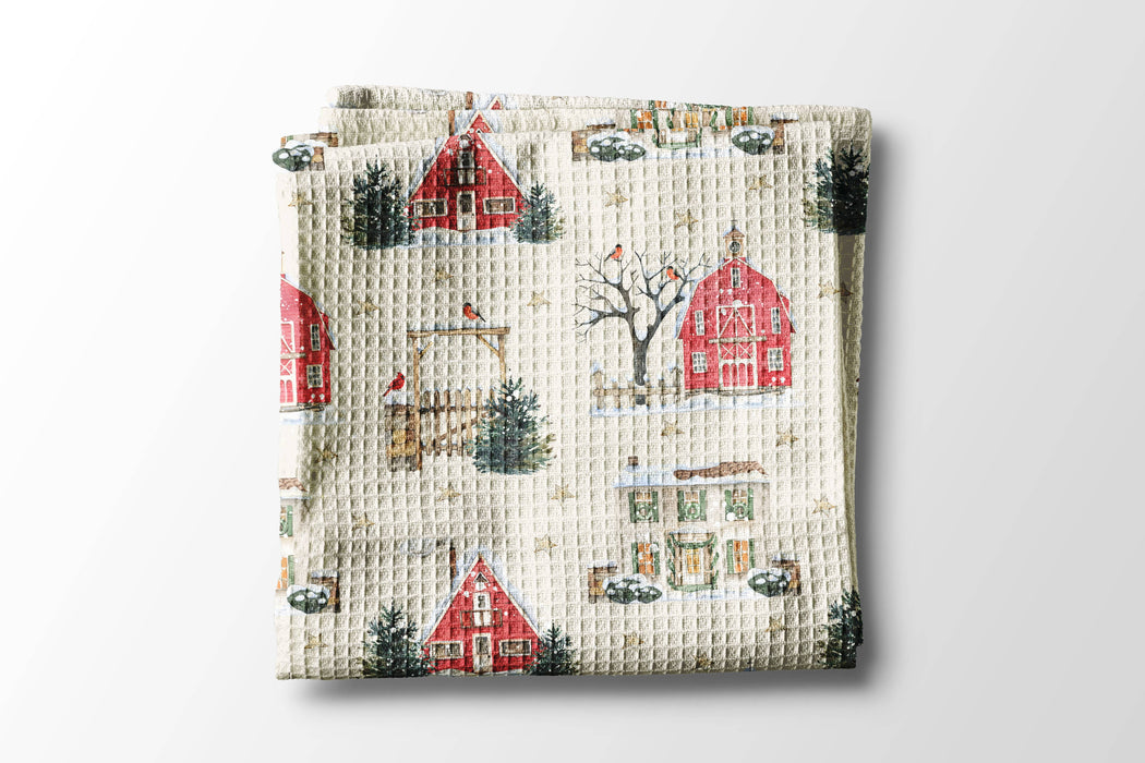 Canary Road - Christmas Tree Kitchen Tea Towel Waffle Holiday Farmhouse: Transparent Cellophane Sleeve