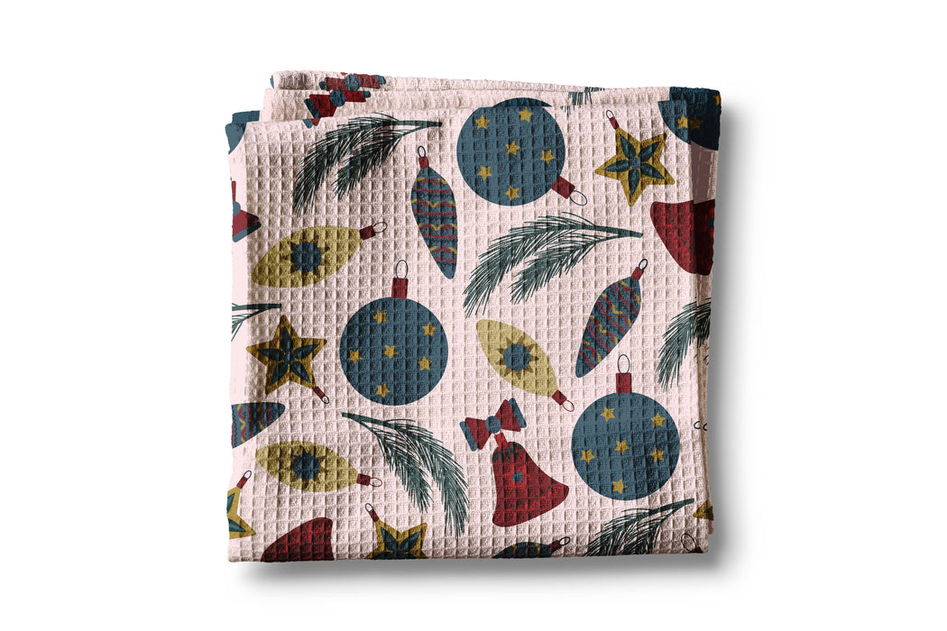 Canary Road - Christmas Mod Ornament Kitchen Towel Waffle Holiday Baking