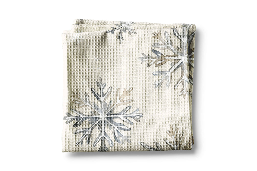 Canary Road - Christmas Coast Snowflake Kitchen Towel Waffle Holiday Decor: Transparent Cellophane Sleeve
