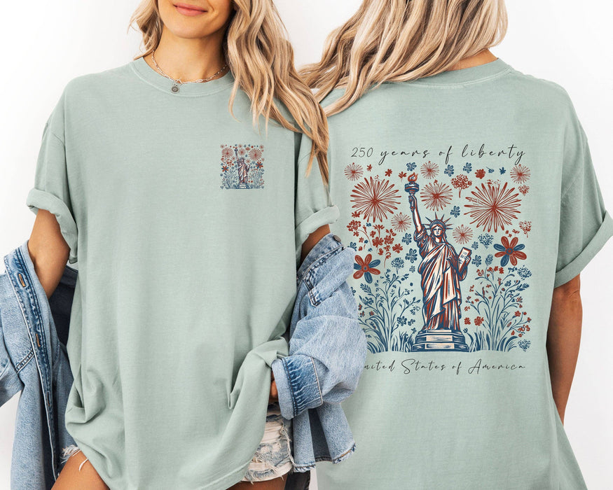 Refinery Number One LLC - 250 Years Of Liberty, America Comfort Colors T-Shirt: Crimson Red / Large