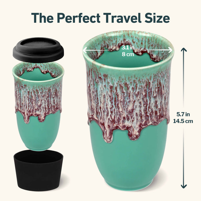 Nova Ceramics Travel Mugs - Nebula Ceramic Travel Mug – 16oz with Lid & Sleeve
