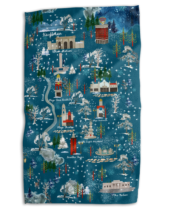 Absorb-Lumen - Picture Perfect KC Christmas 18x30 Work-harder Double-Sided Towel