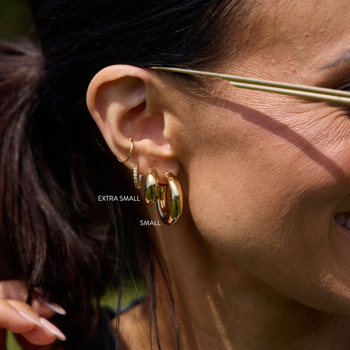 Nickel and Suede - Gold Hollow Statement Hoops: Gold / M