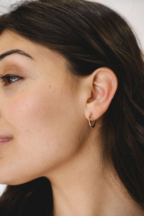 Nickel and Suede - Gold Halo Hoops: S