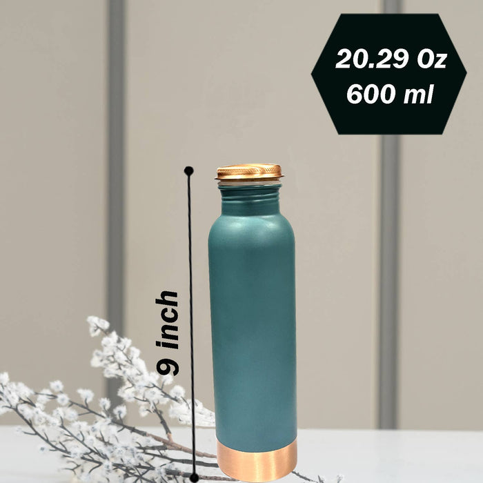 Perilla Home - Copper Water Bottle 20.29 Oz (Pie Green)
