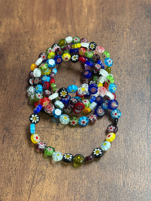 Paco Designs - Millefiori Glass Beaded Bracelets: Adult- 7.5inches
