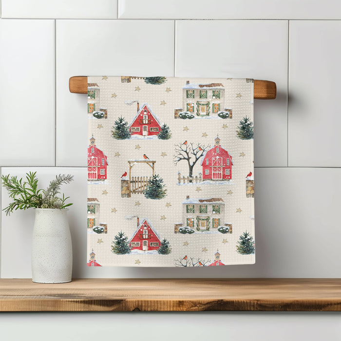 Canary Road - Christmas Tree Kitchen Tea Towel Waffle Holiday Farmhouse: Transparent Cellophane Sleeve