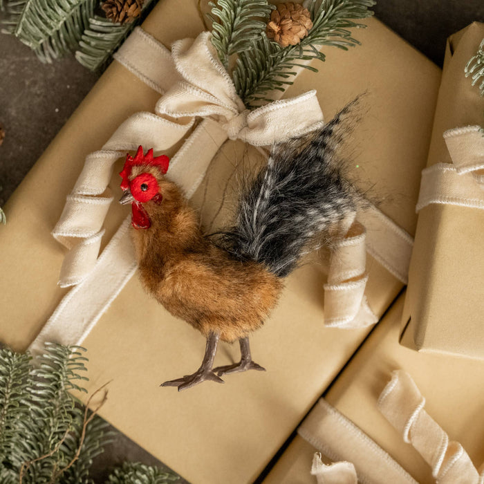 Ragon House - FUR ROOSTER ORNAMENT