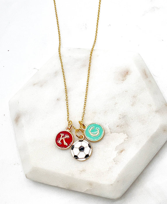 Baubles by B - Red Teal KC Enamel Charm Current Kansas City Necklace Soccer