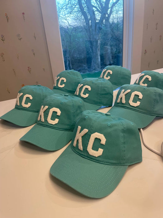 Thread Friday - Kansas City KC Dad Hat – White Chenille: Turquoise