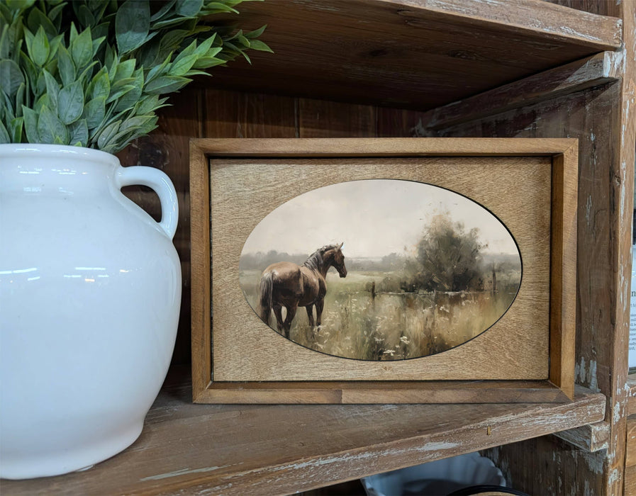 Redeemed Decor - Box Framed Canvas Art Horse Painting