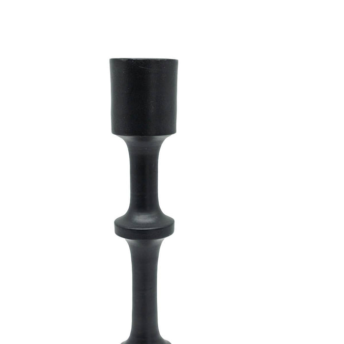 Foreside Home & Garden - Alexander Cast Iron Taper Candle Holder Black