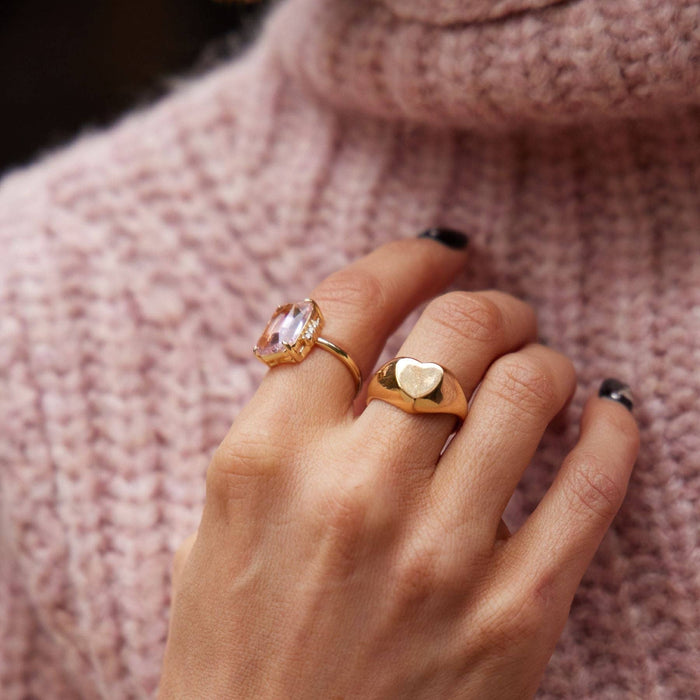 Nickel and Suede - Pink Marie Cocktail Ring: Pink / 8