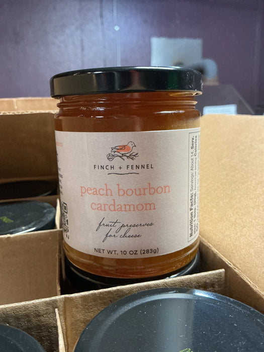 10 oz. Peach bourbon cardamom fruit preserves cheese