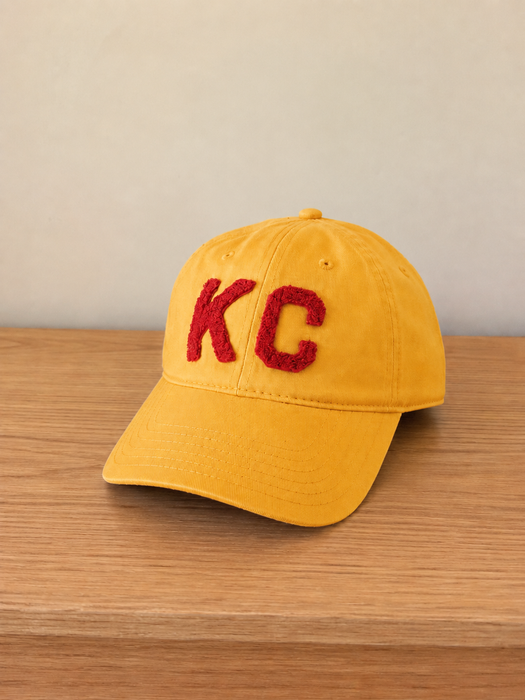 Kansas City KC Football Chenille Dad Hat - Gold or White: Gold