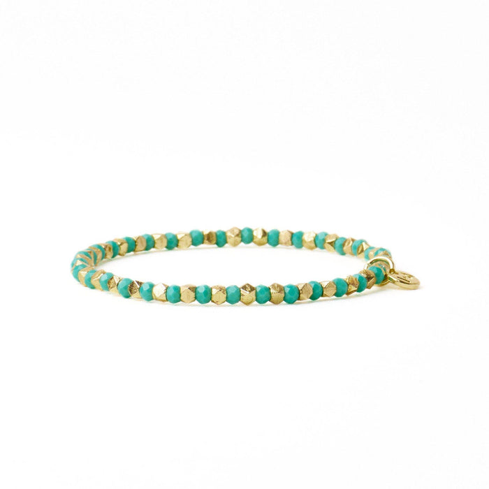 INK + ALLOY - Louise Crystal Stretch Bracelet Teal + Gold Wholesale