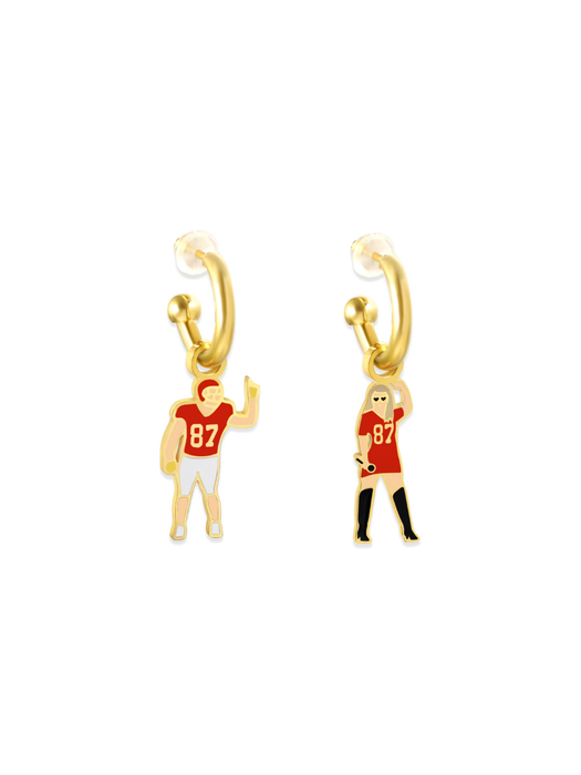 EB and Co. - Kansas City #87 Tight End & Taylor Swift Huggie Hoop Earring
