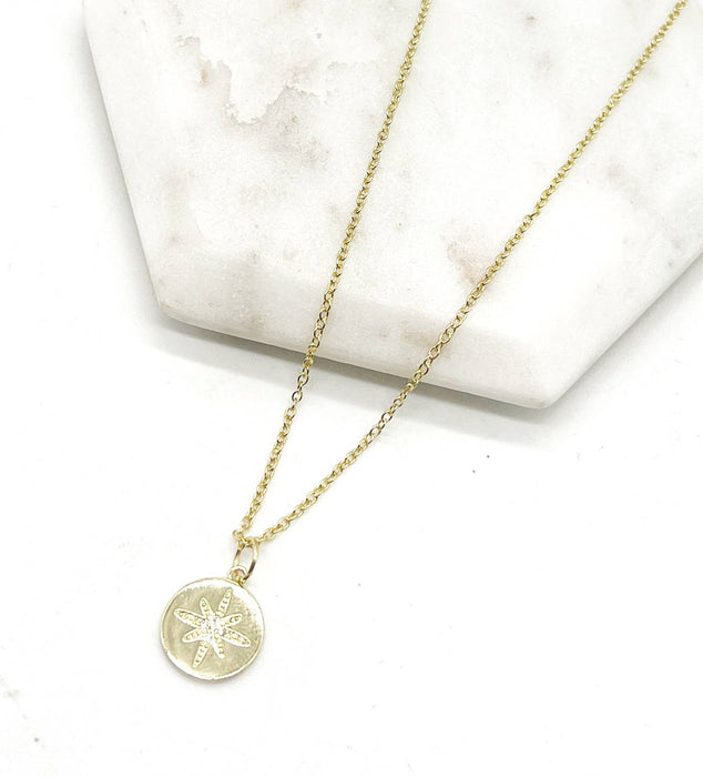 Baubles by B - Gold Star Disc Celestial Medallion Charm Necklace Layering