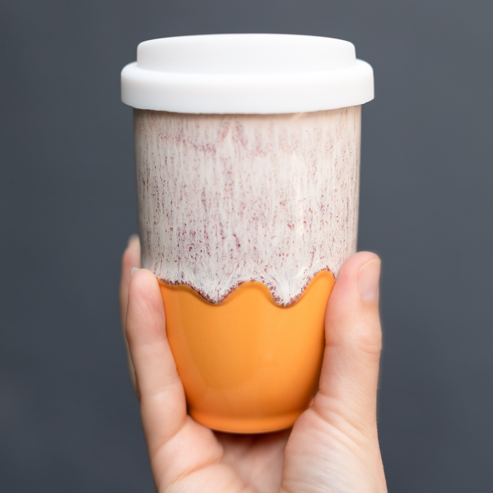 Nova Ceramics Travel Mugs - Grapefruit 12oz Ceramic Travel Mug – Reusable & Stylish
