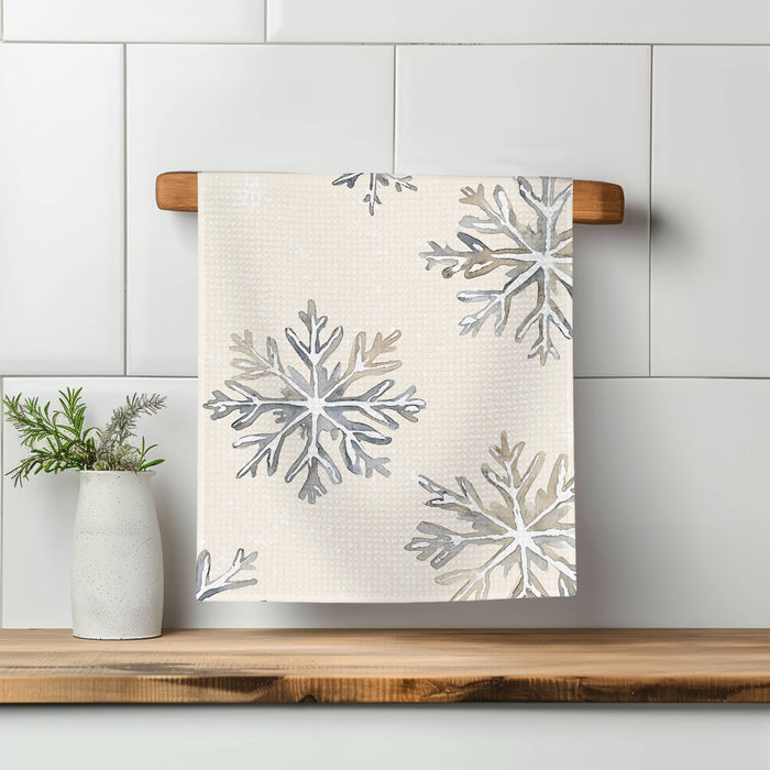 Canary Road - Christmas Coast Snowflake Kitchen Towel Waffle Holiday Decor: Transparent Cellophane Sleeve