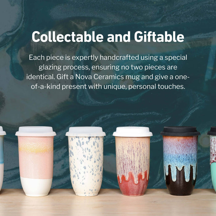 Nova Ceramics Travel Mugs - Nebula Ceramic Travel Mug – 16oz with Lid & Sleeve