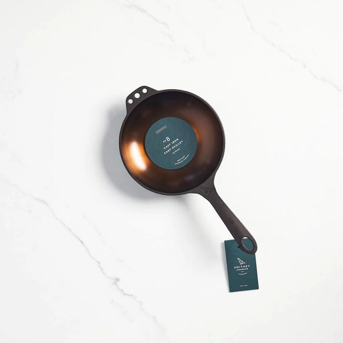 SMITHEY No. 8 Cast Iron Chef Skillet