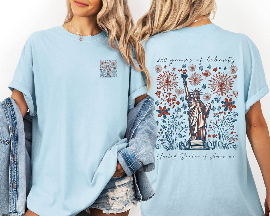Refinery Number One LLC - 250 Years Of Liberty, America Comfort Colors T-Shirt: White / Large