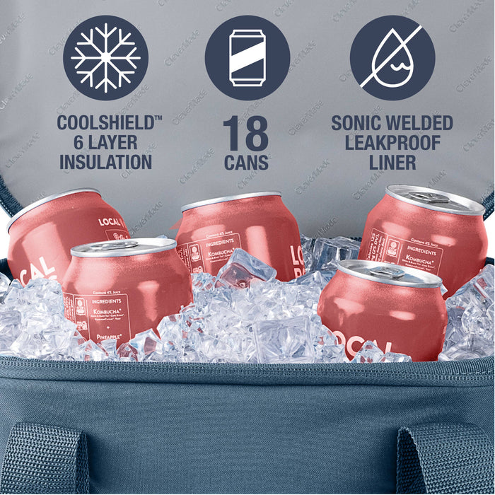 CleverMade - Pacifica Collapsible Cooler: Charcoal/Cognac / 30 Can