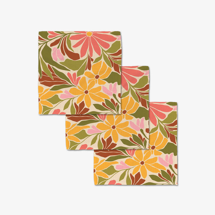 Geometry - Blooming Tan Luxe Washcloth Set